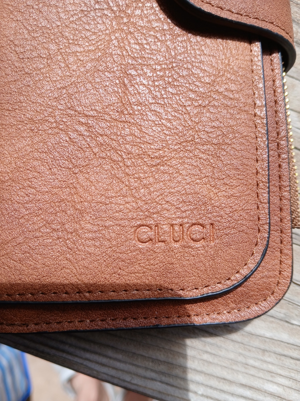 CLUCI Tan Leather Wallet - Compact Women's Wallet